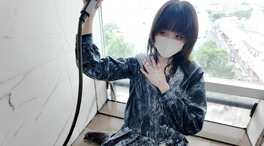 制服奈奈ちゃんのWETチャレンジ-9
