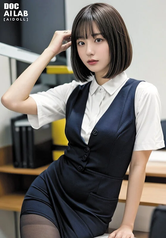 空想制服美少女 AI MODEL AV DEBUT 働くOL編-15