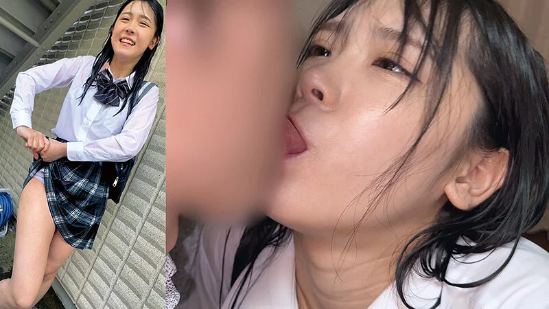 ゲリラ豪雨の中のびしょ濡れ制服女子2名 あかりちゃんとうたちゃん-6