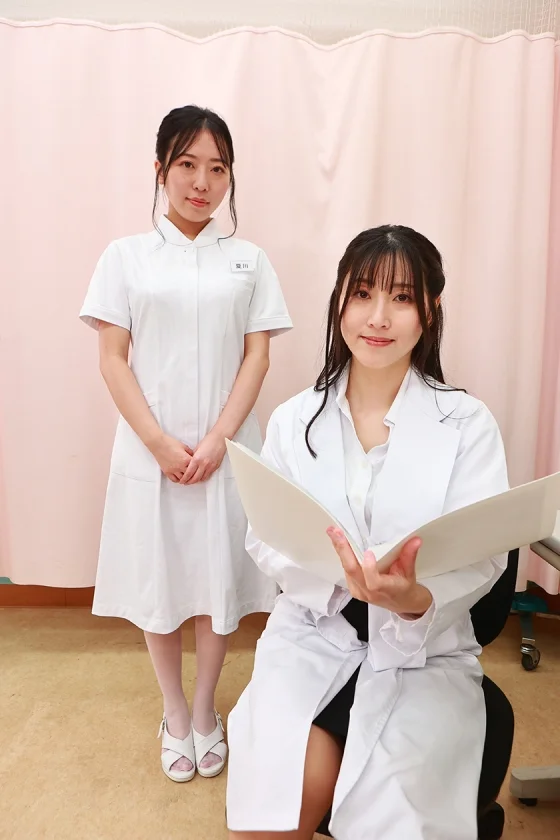 評判通り美人だった泌尿器科女医・藤咲先生に再びギン勃ちチンポを見せつけたら中●しSEXできるのか？-1