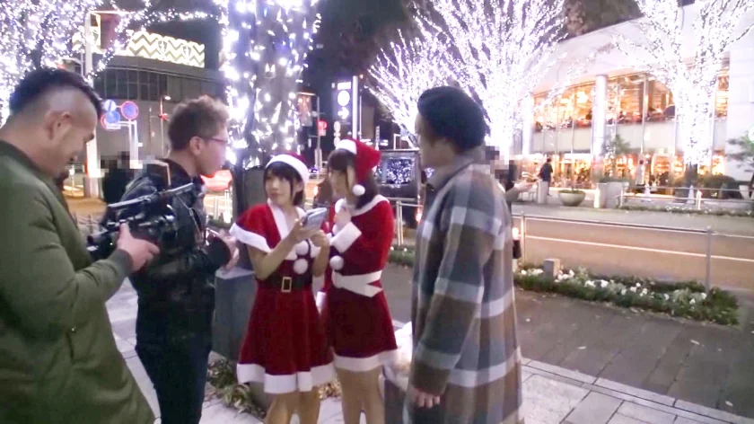 【クリスマスナンパ×さきちゃん編】Fカップナースの卵がエロサンタコスで大量潮吹き！デカチン巨根で貫かれる体格差あり過ぎな行為！連発の大乱交！！-1