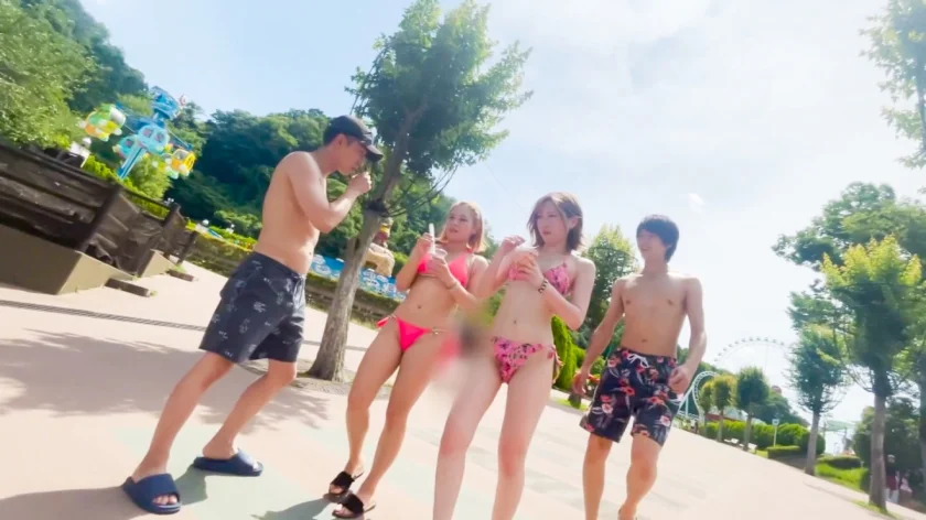 【ナイアガラ級の滝潮！！】Gカップキャバ嬢がプールでナンパされたイケメンチ●ポにほじくられ喜びの潮吹きwww-1