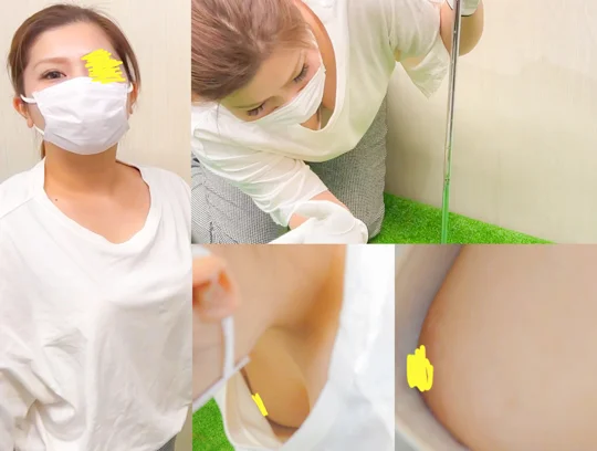 【ゴルフレッスン⑨胸チラ】美人お姉さんが…!!ゆるすぎデス!!マン肉見えてますよ!!-1