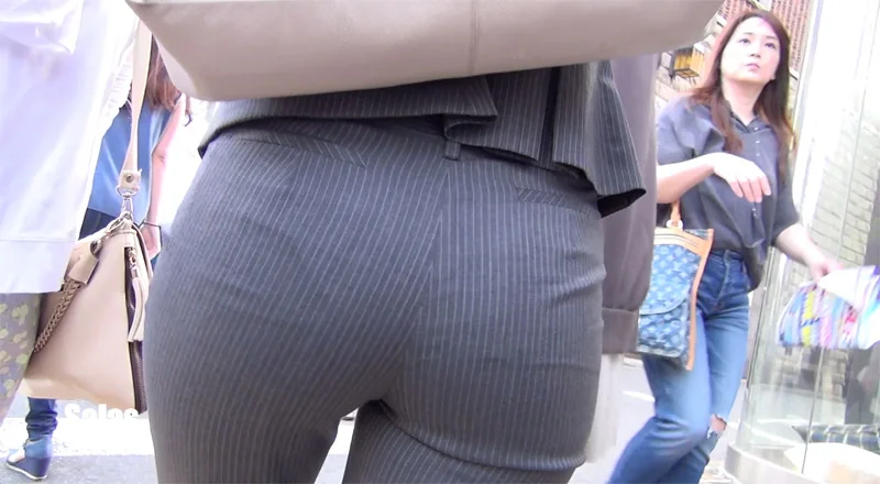 【FHD高画質】グレースーツパンツOL ひたすら歩く