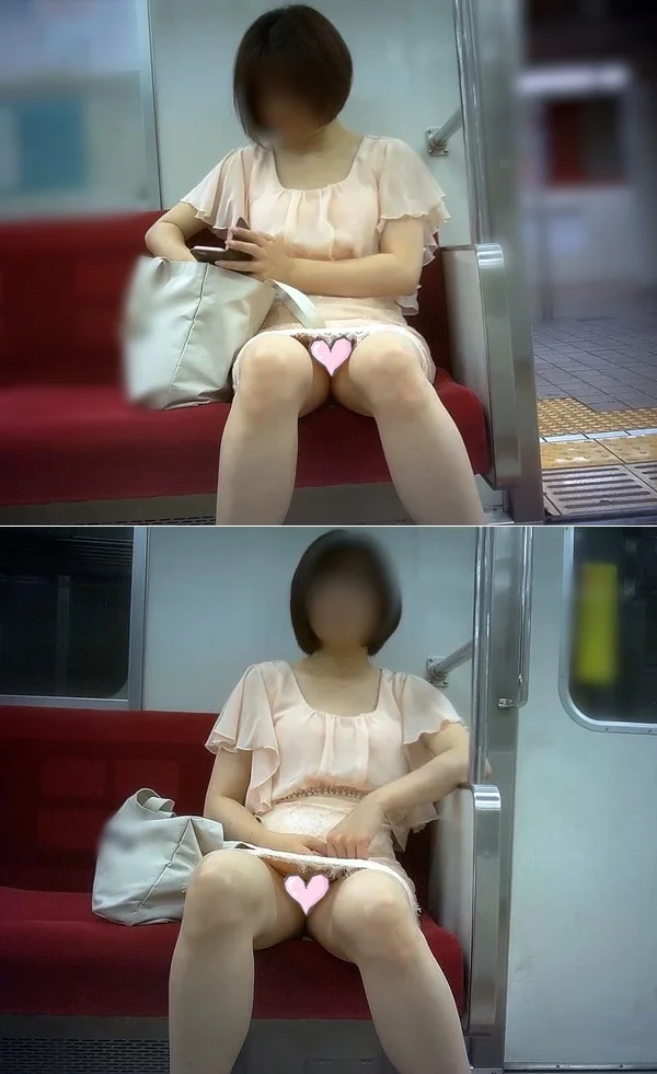 【電車対面パンチラ110】☆三角ゾーン観察記録/白肌太ももお姉さん-3