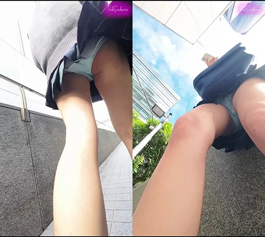 【縦型動画】小型カメラを買ったので、制服JKを盗撮してみた （1）建物内→エスカレーター→屋外歩行→屋外直立-4