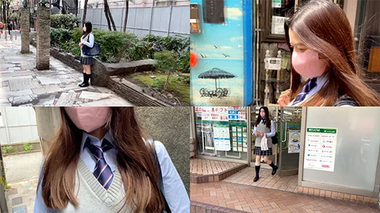 16時間着用【個人撮影】発育良好女子_授業サボってやって来たMサイズのライトグレーぱんつちゃん（シミ有り）とパパ活-1