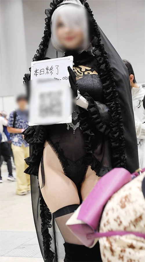【フェチ動画】みんなが撮りたかった！夏コ●ケで見つけた白肌の超絶美女レイヤーのハイレグ2B（NieR:Automata）-6