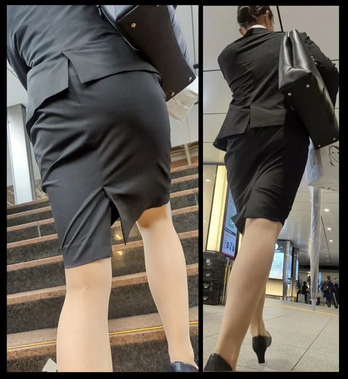 【120】超  絶  美  脚！スーパーモデル並みの高身長リクルートスーツOLさん！
