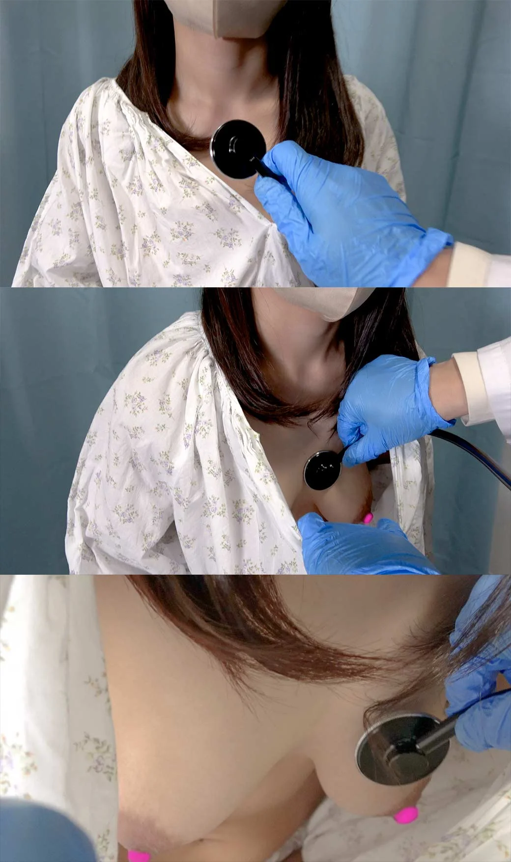 美女の垂れ美巨乳を揉みしだき♡ワクチン接種でおっぱいセクハラ♡純白パンチラ【素人】-3