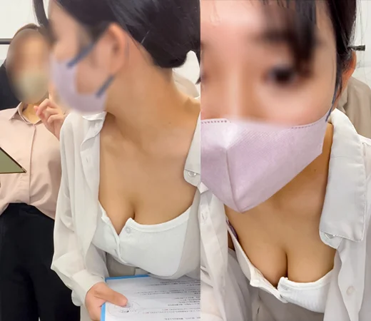 [配信胸チラハプニング18]ロケット爆乳のアパレルスタッフ/商品紹介ロープレ-3