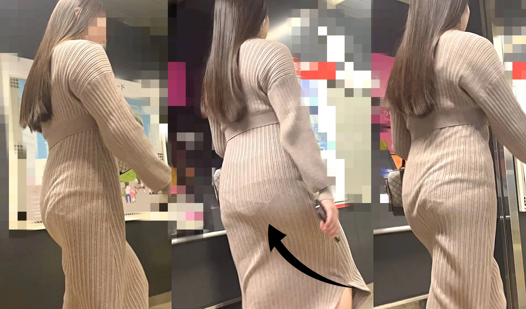 清楚なセレブのエロ巨尻！肉感エロボディとデカ尻＋半ケツパンティラインで庶民を挑発! 下品なタイトワンピース セレブ編-1