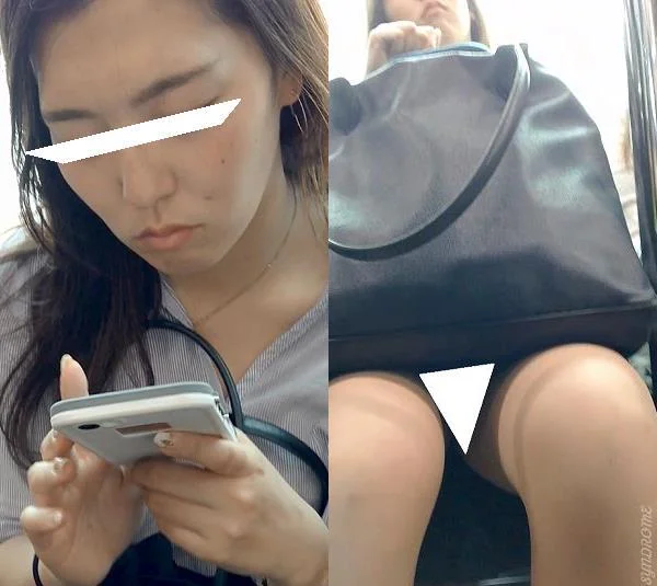 (電車対面）(顔出し)ゴミくずを見るような鋭い軽蔑の眼差しで…ぎらっと睨みを効かせて…パンストあんよを挑発的に組むOLお姉さんを