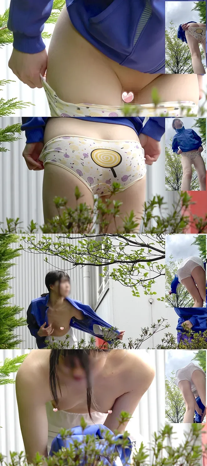 【2人収録】野外お着替えは危険がいっぱい！すじマンくっきりおっぱいポロリげっと！-2