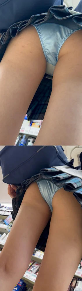 超美脚JKちゃん！青チェックめくりました⑱-2