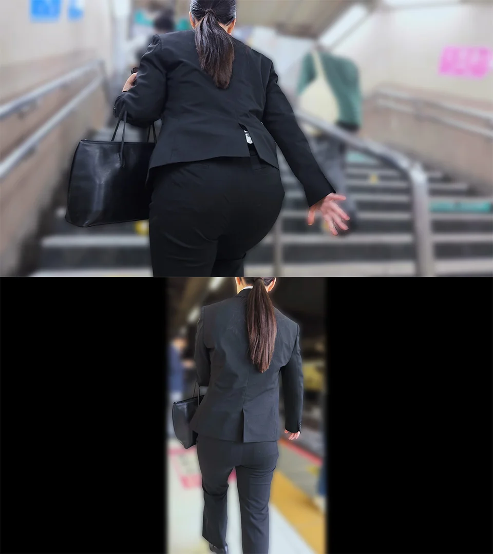 歩行記録0327「真面目系駅ナカリクルートスーツ女子のお尻を接近撮り」(3名と1組)-2