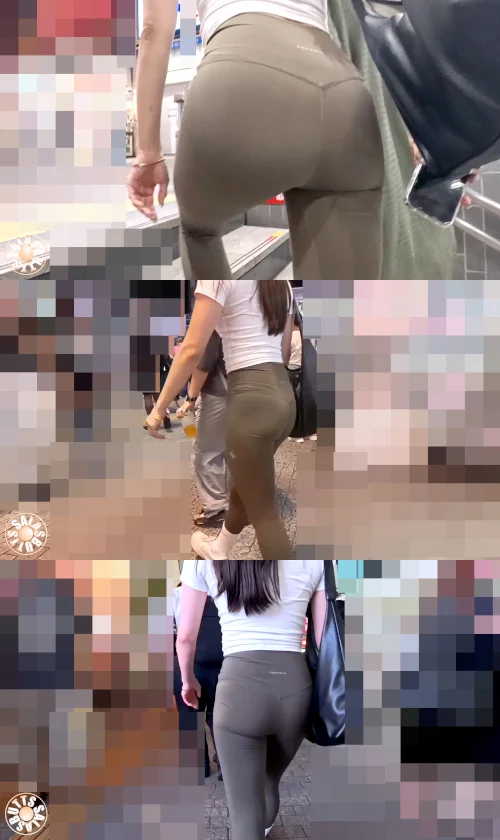 【4K高画質】Tバックヨガパン階段見上げ-3
