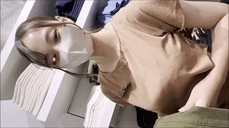 店員チラ☆きたーーー！！お顔もスタイルもS級！！はちきれんばかりの巨乳を思う存分いただきました泣