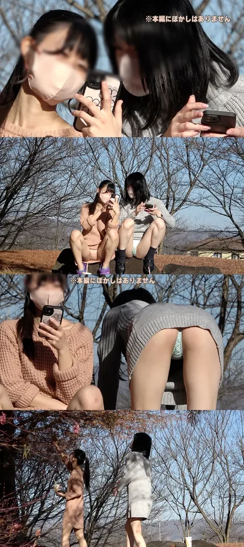 【パン撮記37】私服ニットワンピ女子は紅葉中！おまたパッかんでパンチラ丸見え！-3
