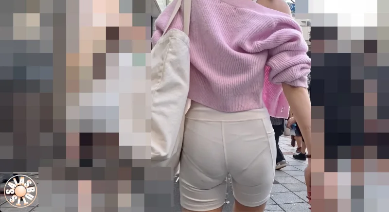 【4K高画質】白ショートヨガパンセレブ