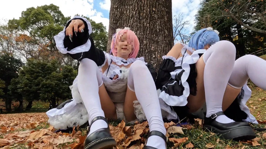 【新コスプレイヤー盗撮39】～リ〇ロコスプレ3人組～-3