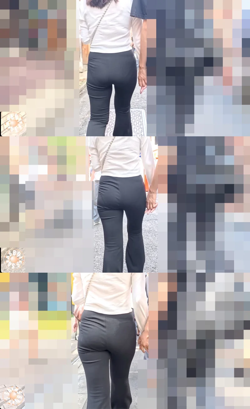 【4K高画質】黒レギパンフルバックショーツ透け-3