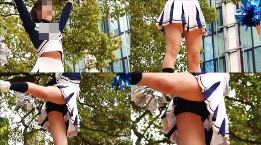 キュートな緑＆紺ブルマ！美少女チアガールの開放的なイベント演技！-2