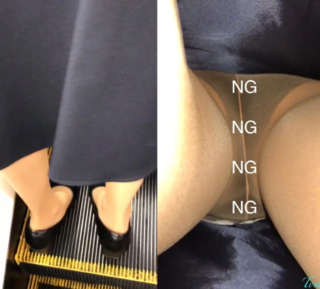 OLさん　逆さ撮り　パンスト　黒パンティＶＯＬ3-3